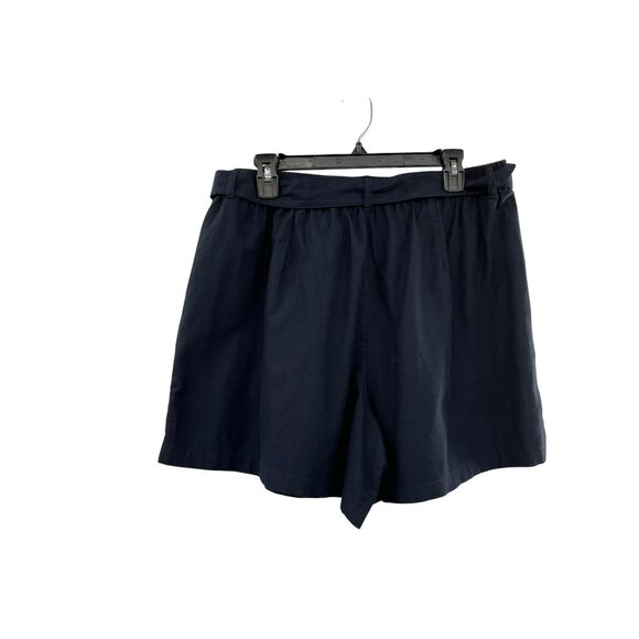 Tommy Hilfiger Belted Shorts Womens L NEW Dark Blue - Picture 2 of 13